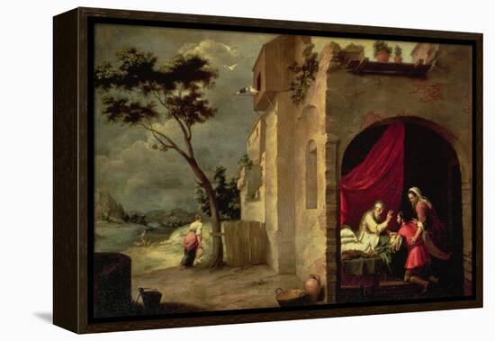 Isaac Blessing Jacob-Bartolome Esteban Murillo-Framed Premier Image Canvas