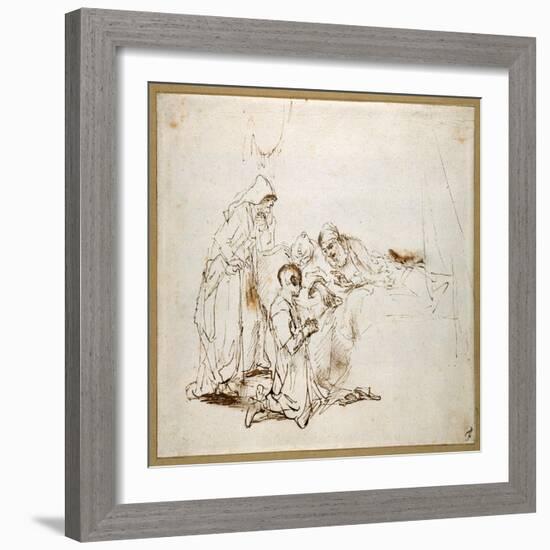 Isaac Blessing Jacob-Rembrandt van Rijn-Framed Giclee Print