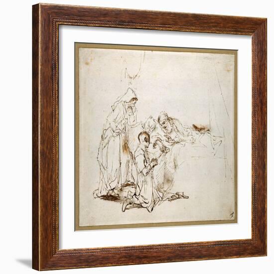 Isaac Blessing Jacob-Rembrandt van Rijn-Framed Giclee Print