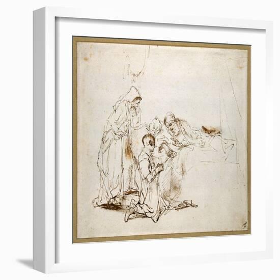 Isaac Blessing Jacob-Rembrandt van Rijn-Framed Giclee Print