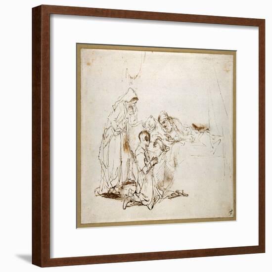 Isaac Blessing Jacob-Rembrandt van Rijn-Framed Giclee Print