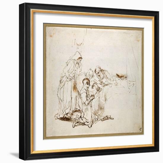 Isaac Blessing Jacob-Rembrandt van Rijn-Framed Giclee Print