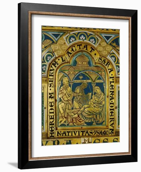 Isaac is Born to Abraham and Sarah, Verdun Altar, Begun 1181, Enamel-Nicholas of Verdun-Framed Giclee Print