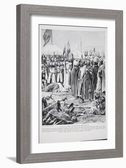 Isaac of Cyprus Pleads Before Richard, 1191, Illustration from The History of the Nation-Richard Caton Woodville-Framed Giclee Print