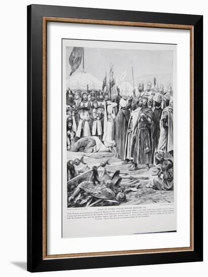 Isaac of Cyprus Pleads Before Richard, 1191, Illustration from The History of the Nation-Richard Caton Woodville-Framed Giclee Print