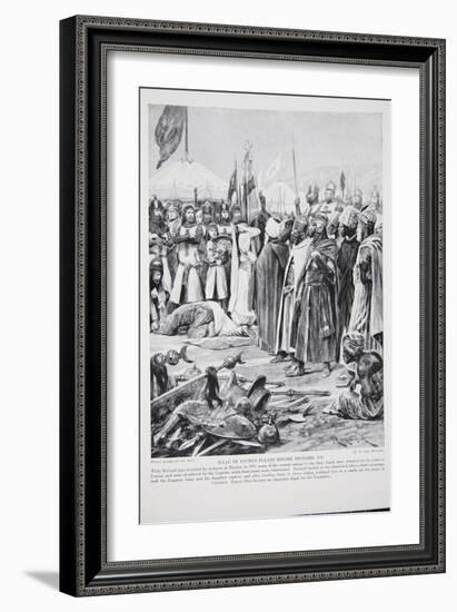 Isaac of Cyprus Pleads Before Richard, 1191, Illustration from The History of the Nation-Richard Caton Woodville-Framed Giclee Print