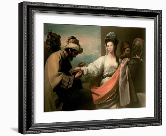 Isaac's Servant Trying the Bracelet on Rebecca's Arm-Benjamin West-Framed Giclee Print