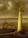 Eddystone Lighthouse, off the Coast of Devon (England). Oil on Canvas, circa 1708, by Isaac Sailmak-Isaac Sailmaker-Giclee Print