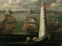 Eddystone Lighthouse, off the Coast of Devon (England). Oil on Canvas, circa 1708, by Isaac Sailmak-Isaac Sailmaker-Giclee Print