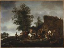 Travellers Refreshing Themselves at a Riverside Tavern, 1664-Isaac Van Ostade-Mounted Giclee Print