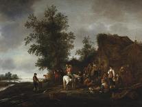 Travellers Refreshing Themselves at a Riverside Tavern, 1664-Isaac Van Ostade-Framed Giclee Print