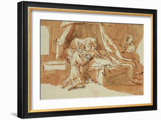 Isaak Blessing Jacob and Esau-Rembrandt van Rijn-Framed Giclee Print