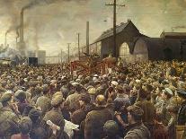 Lenin Speaking to Workers of the Poutilov Factory, 1917-Isaak Brodsky-Framed Stretched Canvas