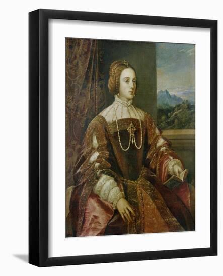 Isabella of Portugal, Ca, 1548-Titian (Tiziano Vecelli)-Framed Giclee Print