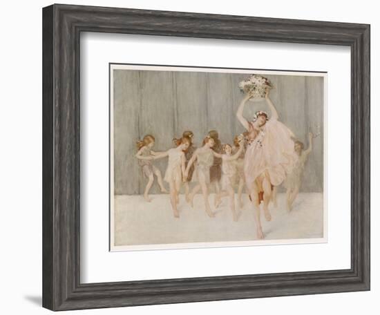 Isadora Duncan American Dancer Seen Here with Some of Her Pupils-A.f. Gorguet-Framed Photographic Print