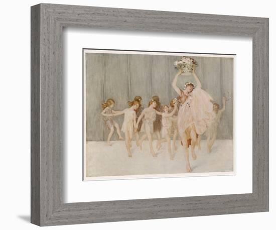 Isadora Duncan American Dancer Seen Here with Some of Her Pupils-A.f. Gorguet-Framed Photographic Print