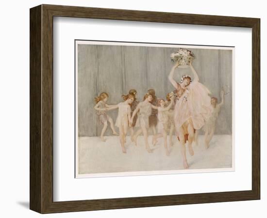 Isadora Duncan American Dancer Seen Here with Some of Her Pupils-A.f. Gorguet-Framed Photographic Print