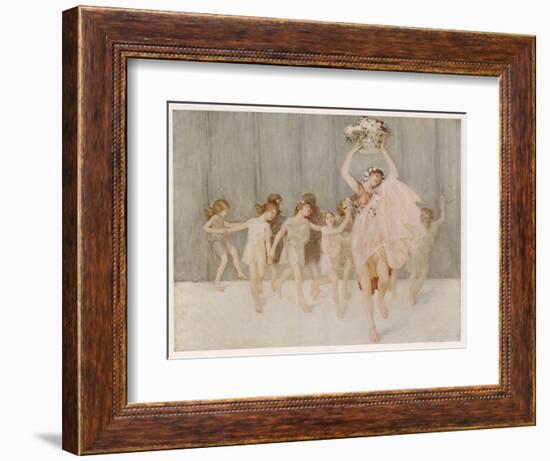 Isadora Duncan American Dancer Seen Here with Some of Her Pupils-A.f. Gorguet-Framed Photographic Print