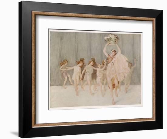 Isadora Duncan American Dancer Seen Here with Some of Her Pupils-A.f. Gorguet-Framed Photographic Print