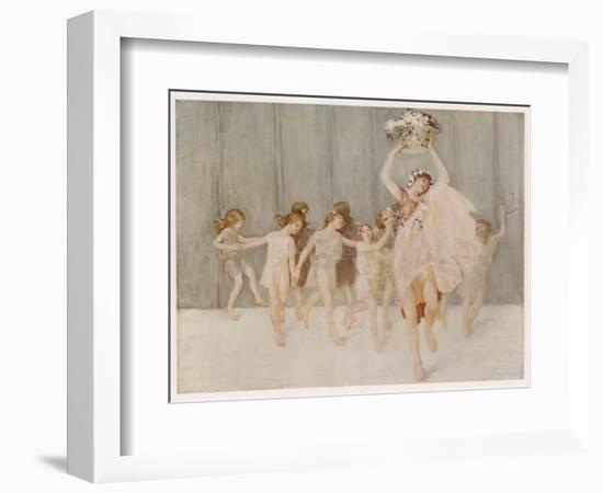 Isadora Duncan American Dancer Seen Here with Some of Her Pupils-A.f. Gorguet-Framed Photographic Print