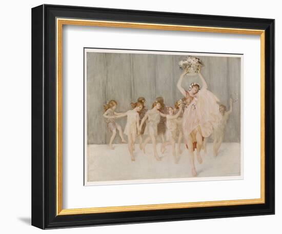 Isadora Duncan American Dancer Seen Here with Some of Her Pupils-A.f. Gorguet-Framed Photographic Print