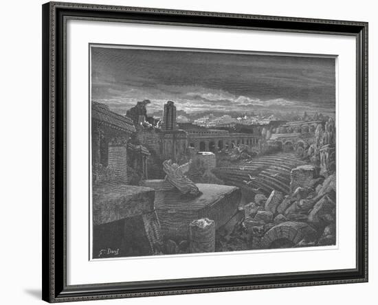 Isaiah's Vision of the Destruction of Babylon, 1897-Gustave Doré-Framed Giclee Print