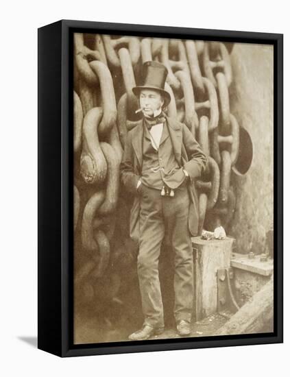 Isambard Kingdom Brunel (1806-1859) at Millwall, Leaning Against a Chain Drum, November 1857-Robert Howlett-Framed Premier Image Canvas
