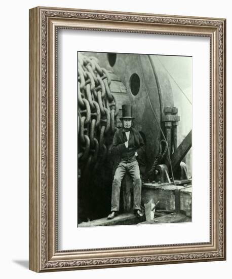 Isambard Kingdom Brunel and the Launching Chains of the Great Eastern, c.1857-Robert Howlett-Framed Giclee Print