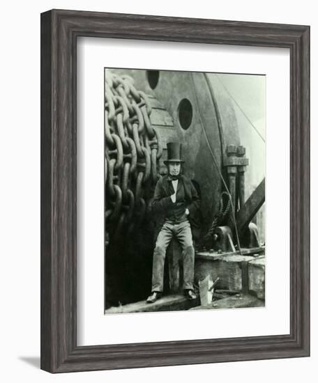 Isambard Kingdom Brunel and the Launching Chains of the Great Eastern, c.1857-Robert Howlett-Framed Giclee Print