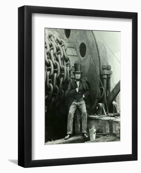 Isambard Kingdom Brunel and the Launching Chains of the Great Eastern, c.1857-Robert Howlett-Framed Giclee Print