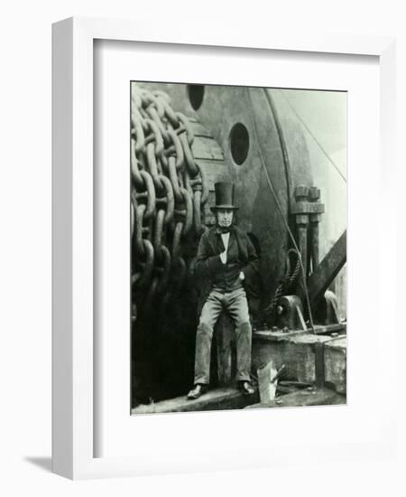 Isambard Kingdom Brunel and the Launching Chains of the Great Eastern, c.1857-Robert Howlett-Framed Giclee Print