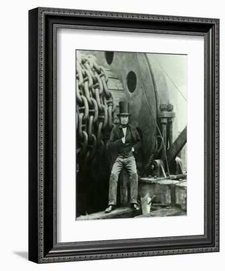 Isambard Kingdom Brunel and the Launching Chains of the Great Eastern, c.1857-Robert Howlett-Framed Giclee Print