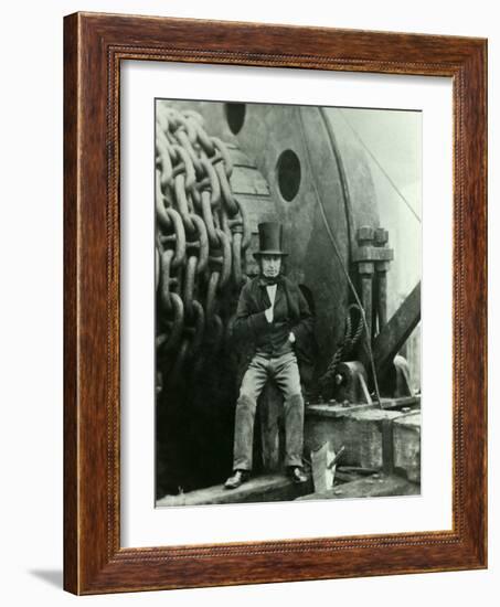 Isambard Kingdom Brunel and the Launching Chains of the Great Eastern, c.1857-Robert Howlett-Framed Giclee Print