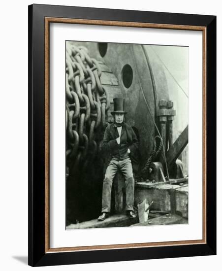 Isambard Kingdom Brunel and the Launching Chains of the Great Eastern, c.1857-Robert Howlett-Framed Giclee Print