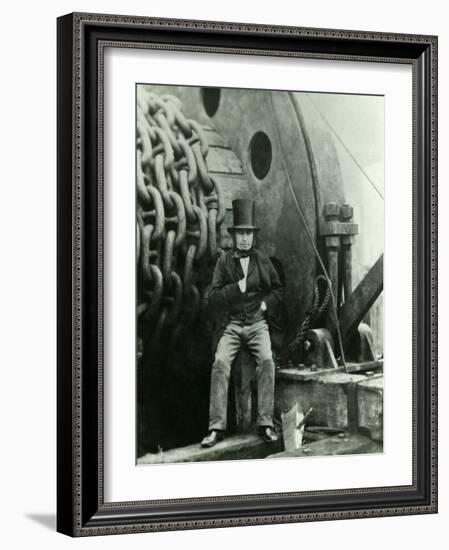 Isambard Kingdom Brunel and the Launching Chains of the Great Eastern, c.1857-Robert Howlett-Framed Giclee Print