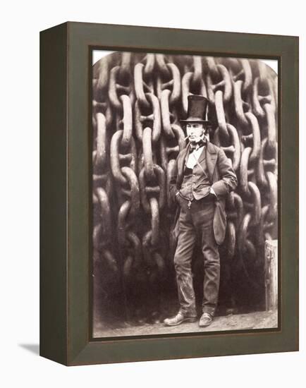 Isambard Kingdom Brunel, Standing in Front of the Launching Chains of the 'Great Eastern', 1857-Robert Howlett-Framed Premier Image Canvas