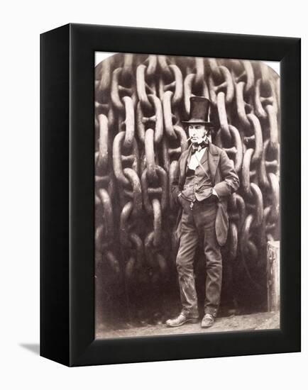 Isambard Kingdom Brunel, Standing in Front of the Launching Chains of the 'Great Eastern', 1857-Robert Howlett-Framed Premier Image Canvas