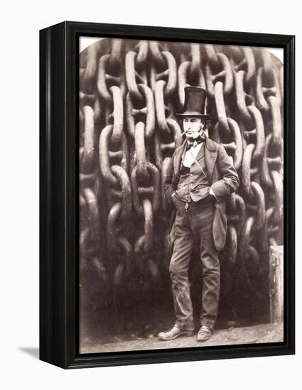 Isambard Kingdom Brunel, Standing in Front of the Launching Chains of the 'Great Eastern', 1857-Robert Howlett-Framed Premier Image Canvas