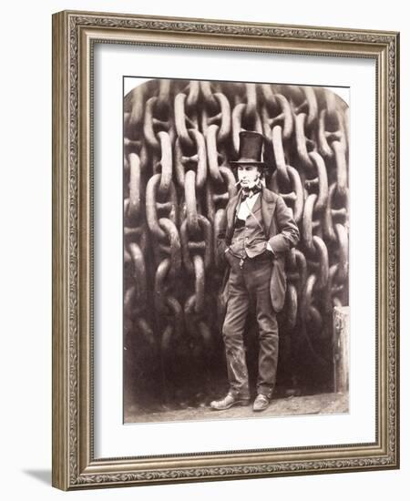 Isambard Kingdom Brunel, Standing in Front of the Launching Chains of the 'Great Eastern', 1857-Robert Howlett-Framed Giclee Print