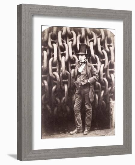 Isambard Kingdom Brunel, Standing in Front of the Launching Chains of the 'Great Eastern', 1857-Robert Howlett-Framed Giclee Print