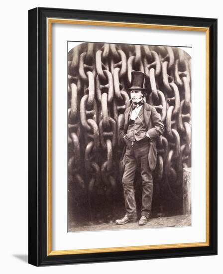 Isambard Kingdom Brunel, Standing in Front of the Launching Chains of the 'Great Eastern', 1857-Robert Howlett-Framed Giclee Print