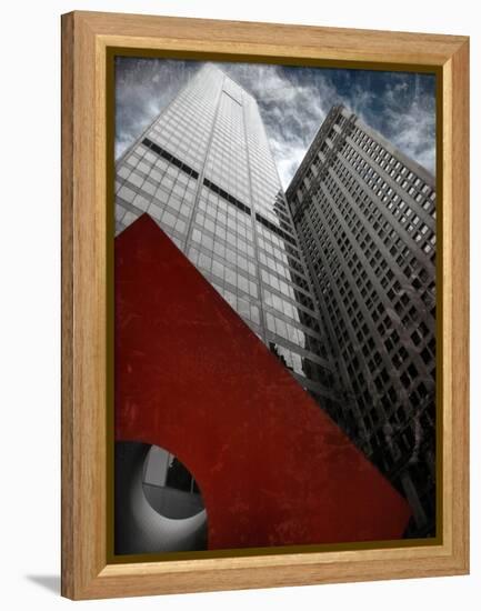 Isamu Noguchi's Red Cube-Andrea Costantini-Framed Premier Image Canvas
