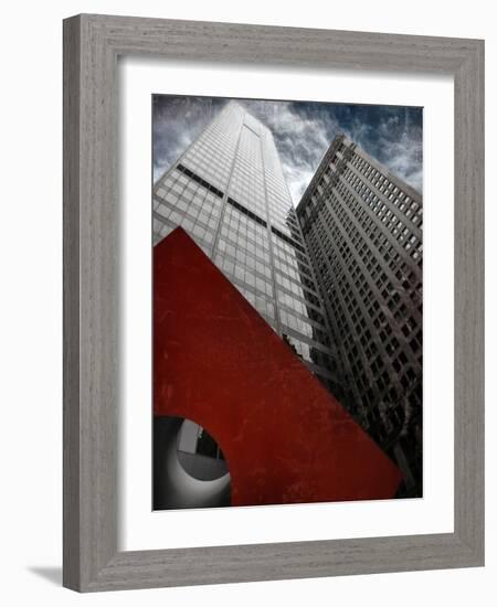 Isamu Noguchi's Red Cube-Andrea Costantini-Framed Photographic Print