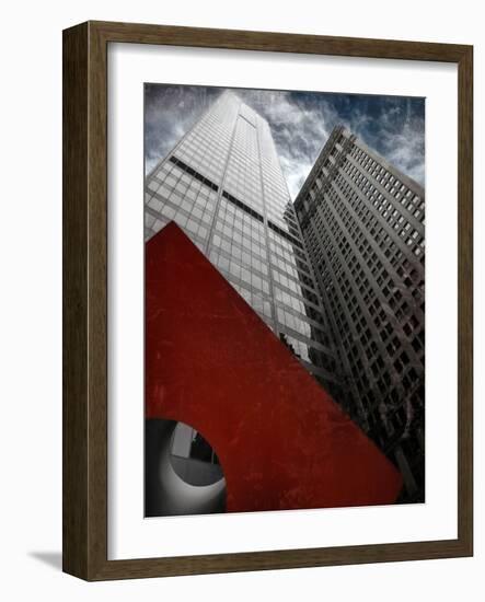 Isamu Noguchi's Red Cube-Andrea Costantini-Framed Photographic Print