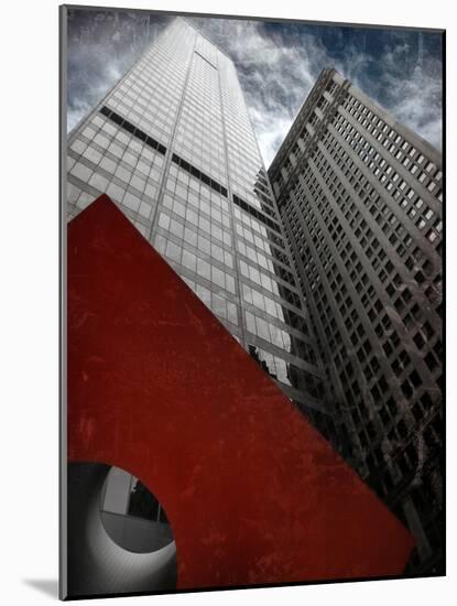 Isamu Noguchi's Red Cube-Andrea Costantini-Mounted Photographic Print