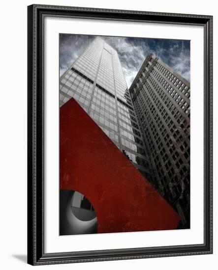 Isamu Noguchi's Red Cube-Andrea Costantini-Framed Photographic Print
