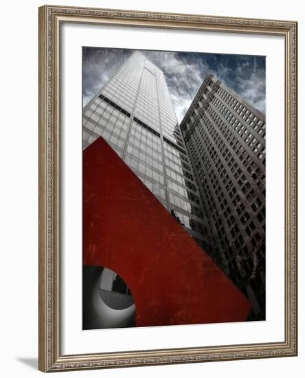 Isamu Noguchi's Red Cube-Andrea Costantini-Framed Photographic Print