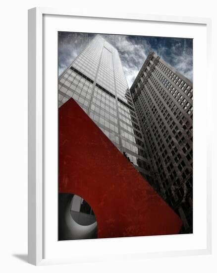 Isamu Noguchi's Red Cube-Andrea Costantini-Framed Photographic Print