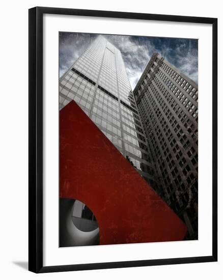 Isamu Noguchi's Red Cube-Andrea Costantini-Framed Photographic Print