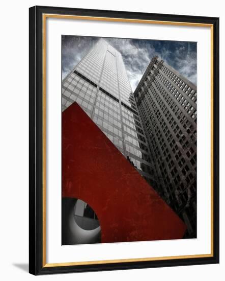 Isamu Noguchi's Red Cube-Andrea Costantini-Framed Photographic Print